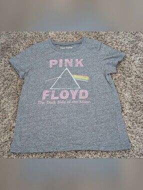 Pink Floyd Gray Kids Short Sleeve Tee with Prism Rainbow Graphic